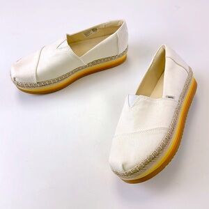 TOMS Womens platform canvas flats Alpargata Rope High Slip On Casual size 7.5